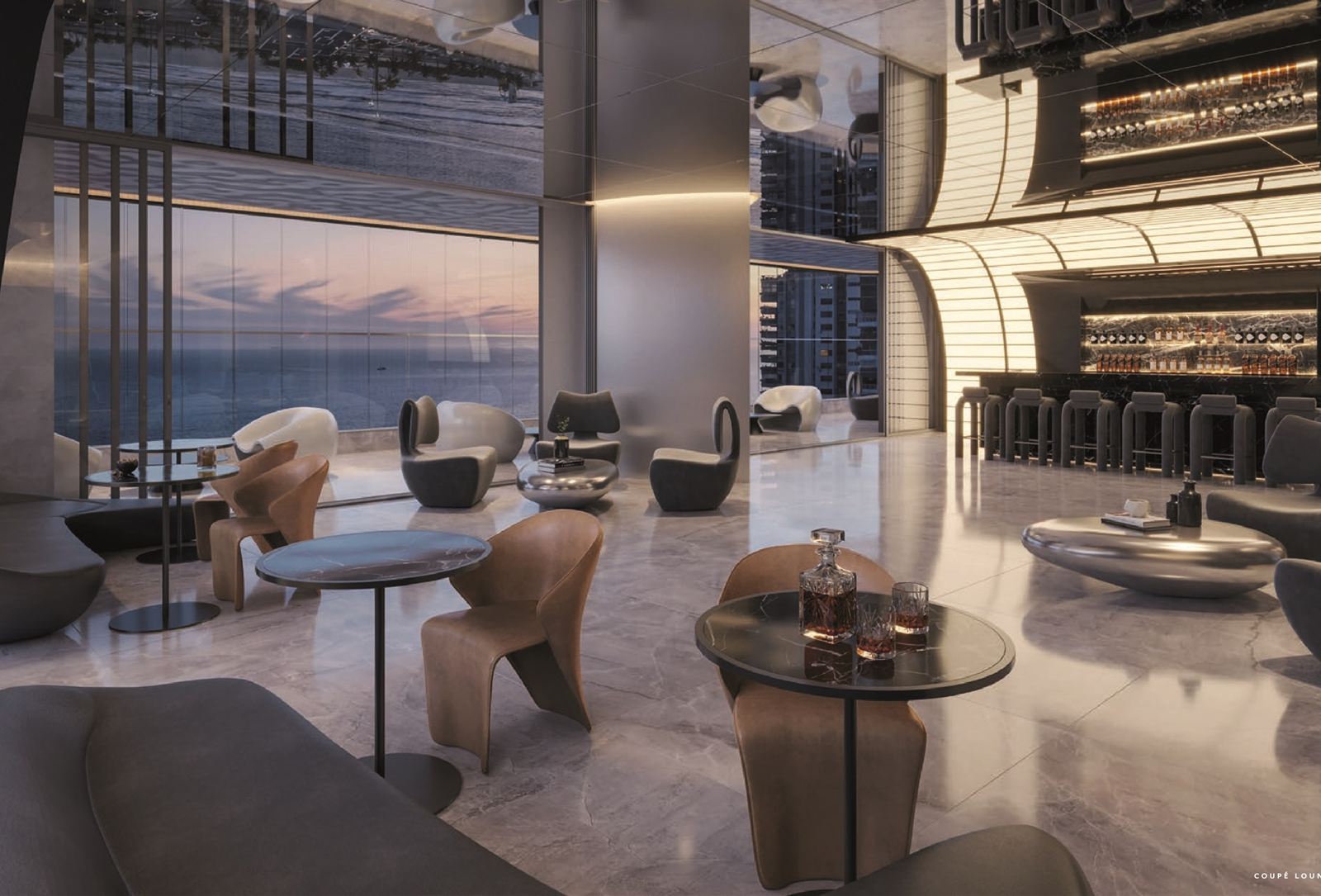 Ilustração artística: Coupé Lounge, Coupé Tower