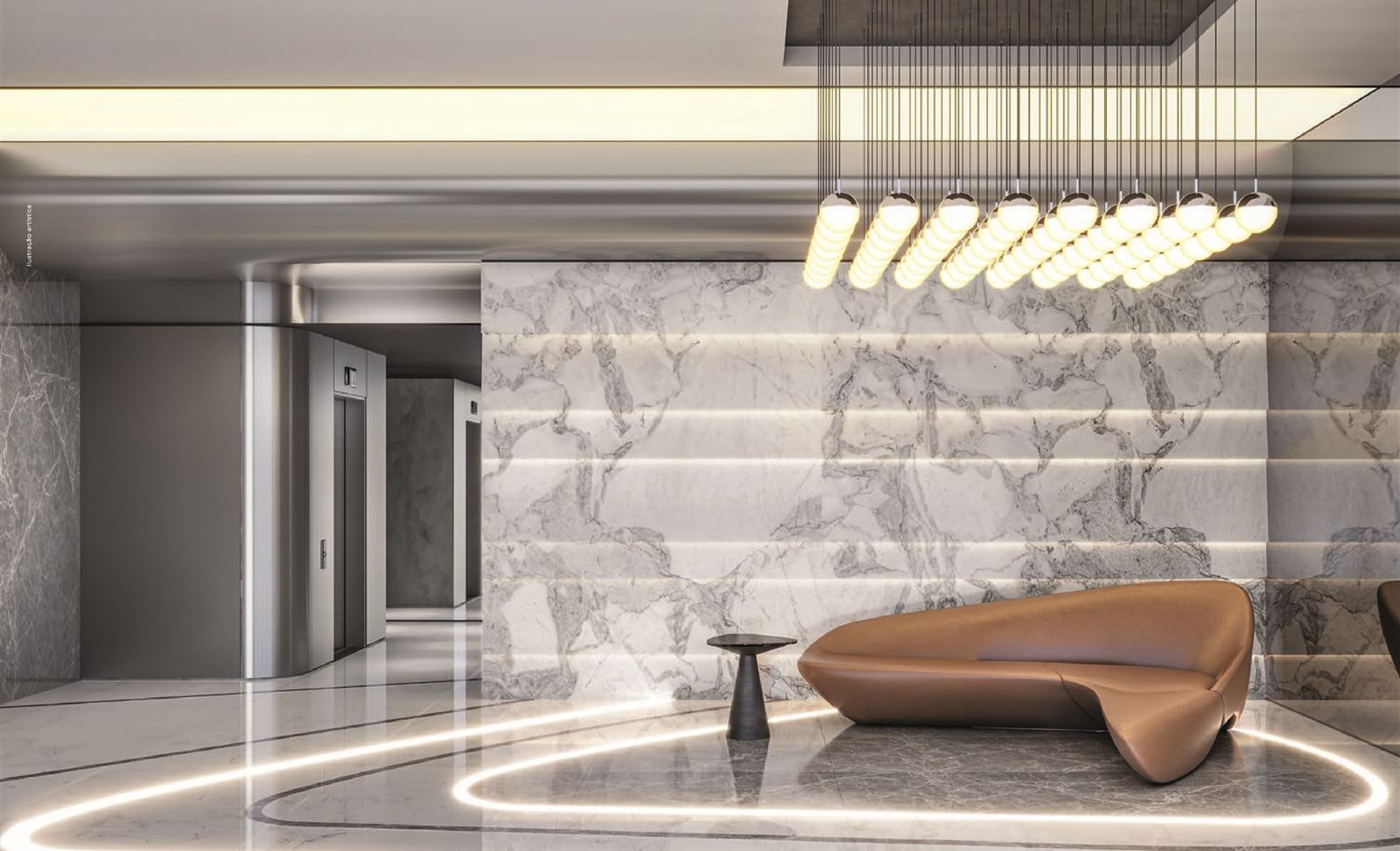 Ilustração artística: Lobby do Ed. Cabriolet, Coupé Tower